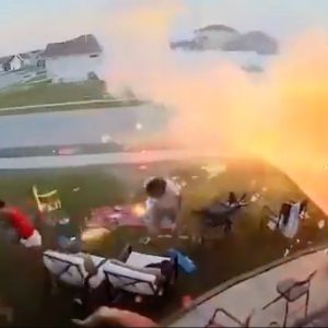 he didnt know how big it was gonna be security camera catches horrifying firework display gone wrong