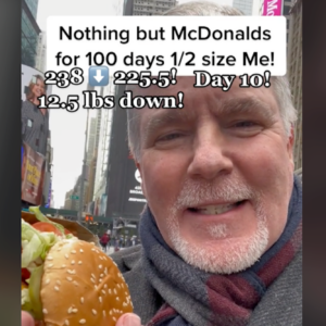 tiktoker eating nothing but mcdonalds for 100 days says hes losing weight from french fries to fit guy